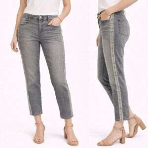 Blank NYC Womens Reade Crop Jeans In Skyscraper Crystal Stripe Stretch Size 31